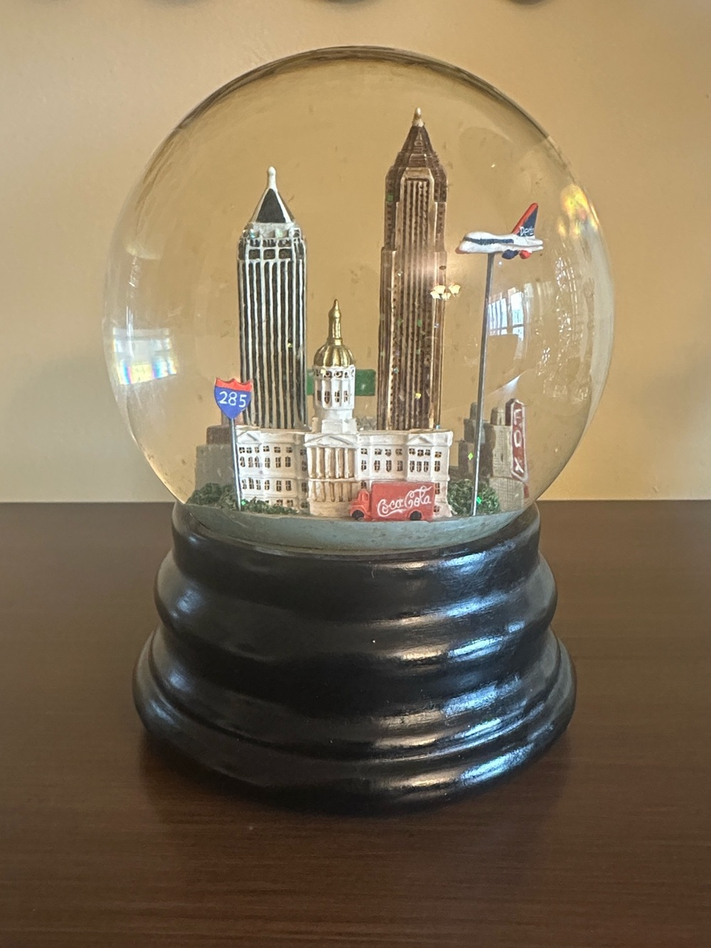 Saks Fifth Avenue Vintage Atlanta Skyline Musical Glitter Snow Globe